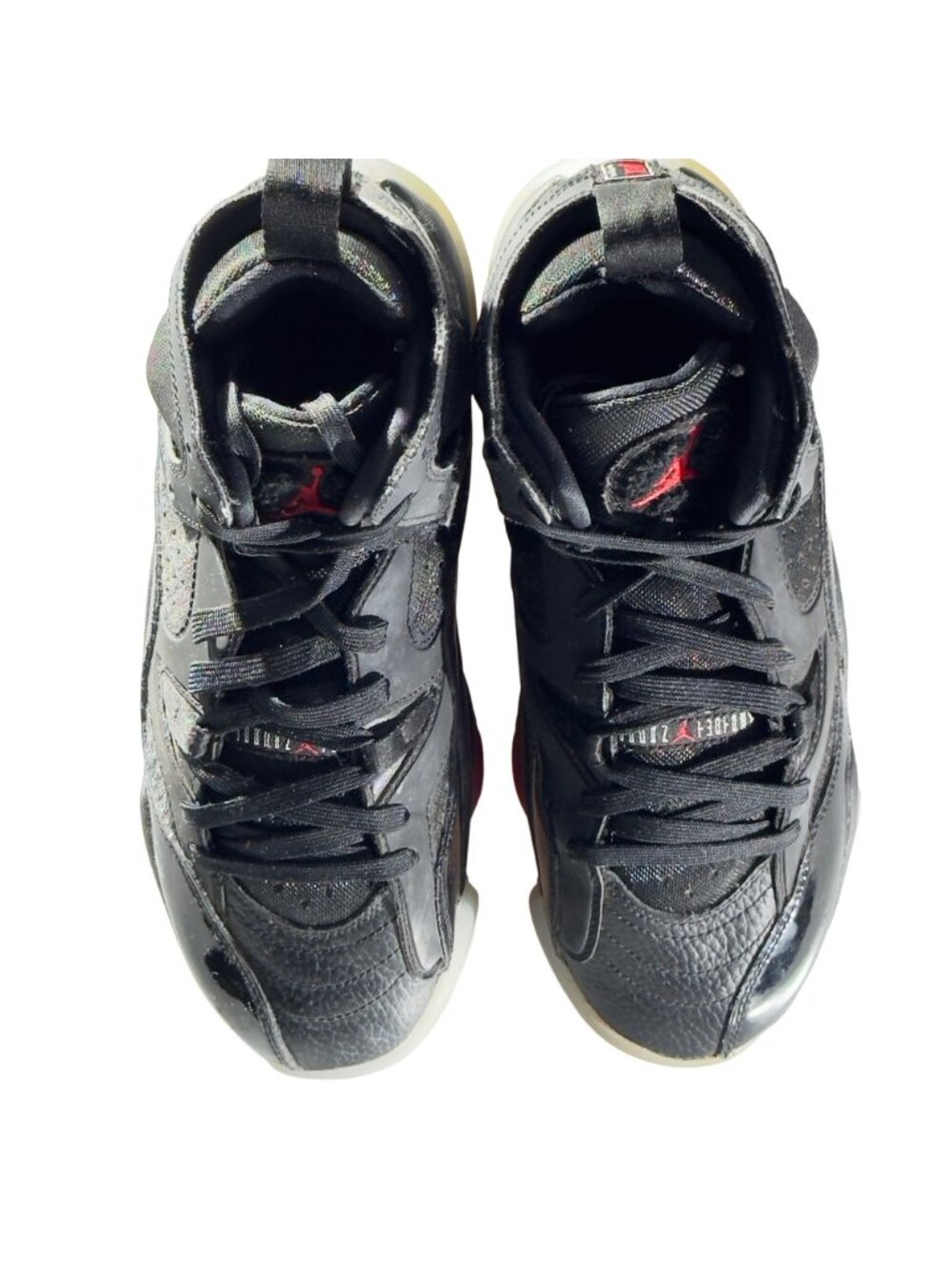 JORDAN Jumpman Two Trey Black Sneakers Retro Athletic Shoes Youth Size 6.5Y - Picture 10 of 10